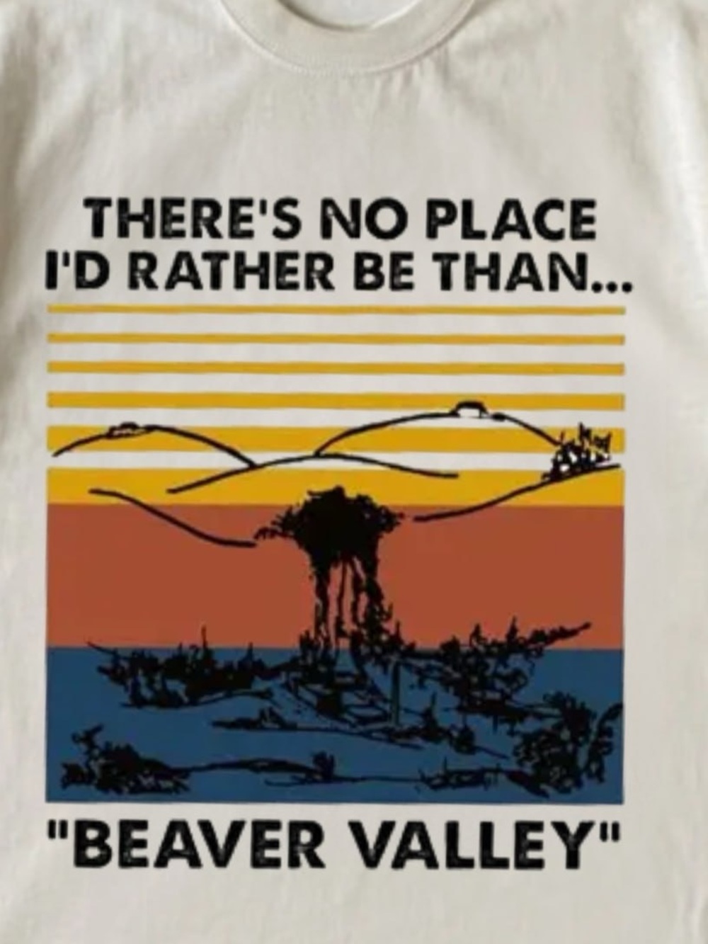 White Tee with Multi-Color Beaver Valley Graphic - Picture 2 of 4